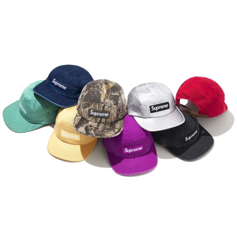 SS25 Supreme Washed Chino Twill Camp Cap Sage / Indigo / Light