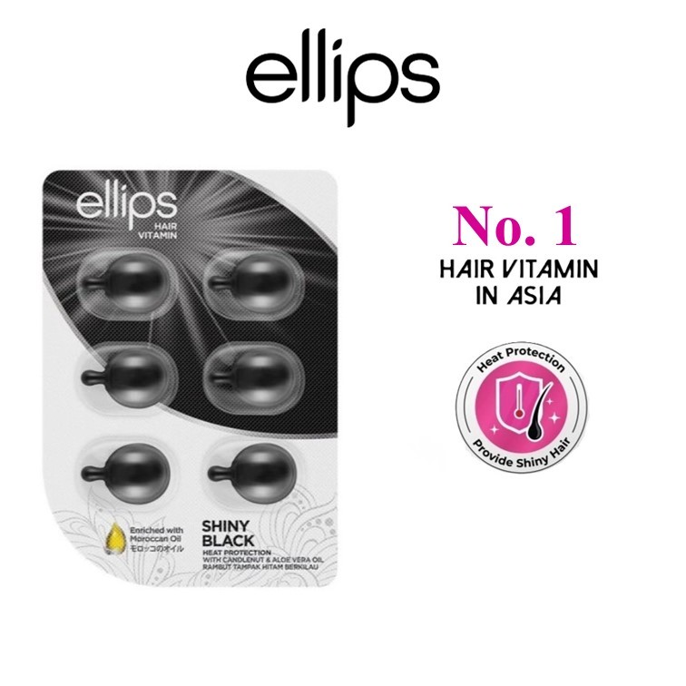 Ellips Hair Vitamin (Bundle of 2) - Moroccan Shiny Black - 2 x 6 ...
