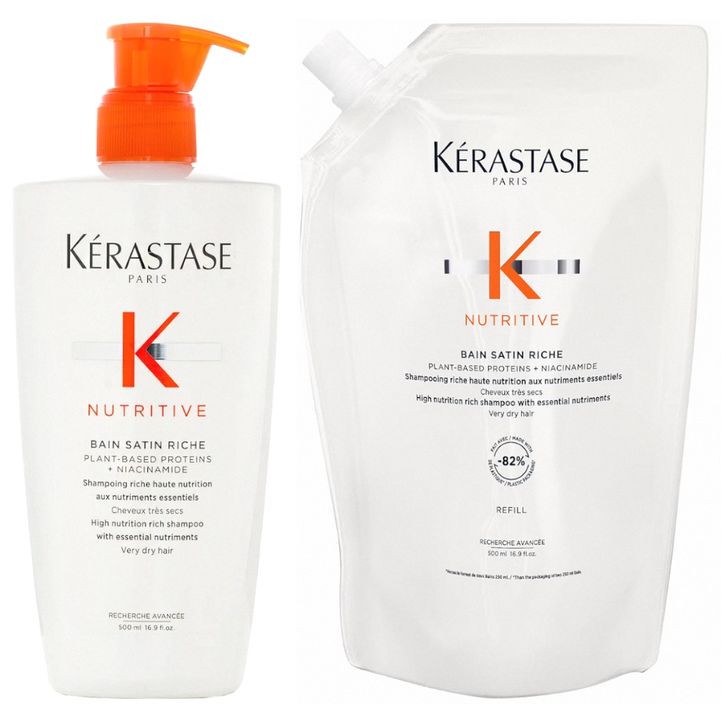 KERASTASE NUTRITIVE BAIN SATIN RICHE SHAMPOO/REFILL 500ML - BEAUTY ...