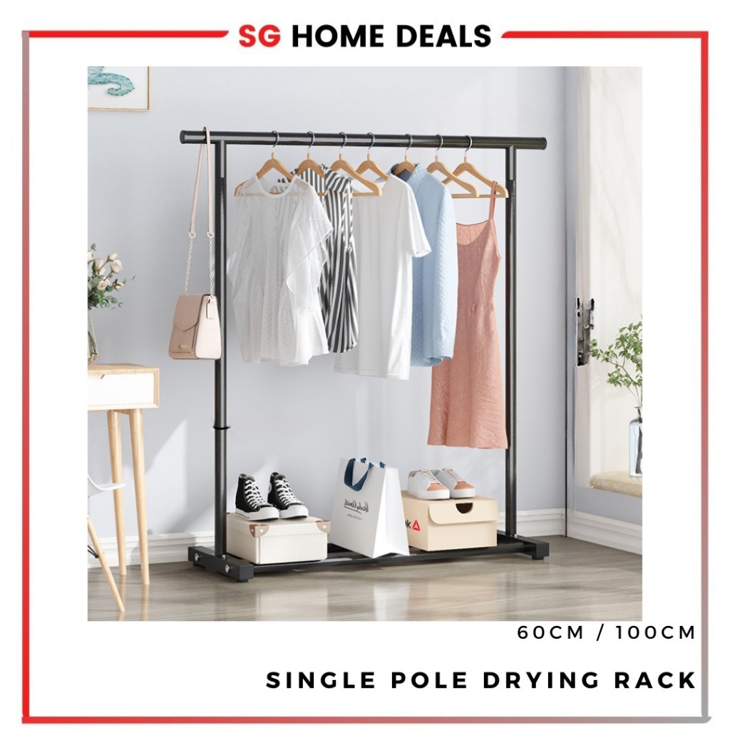 Single Pole CC Drying Rack Cloth Storage Rack Cloth Hanger Organizer ...