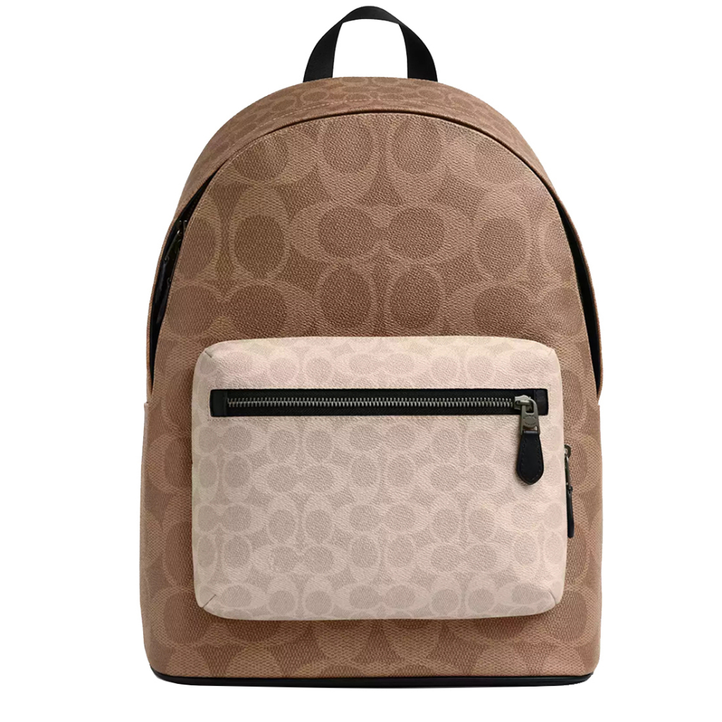 coach backpack singapore price West In Signature Canvas With Varsity Stripe Grey/Ochre TABBY BACKPACK WITH PILLOW QUILTING