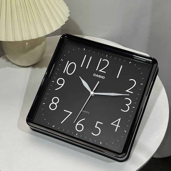 Casio Clock IQ-06-1D Black Analog Square Classic Simple Basic Wall ...