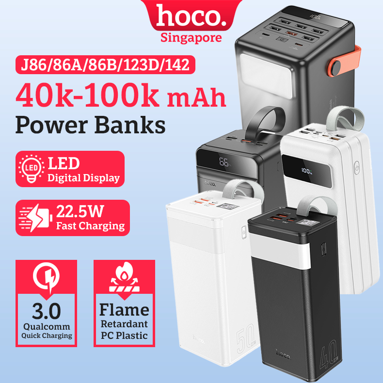 HOCO J86/J142/J123 Powerbank 100000mah Powerbank Fast Charging