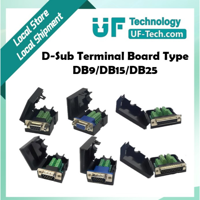 UFTECH D-Sub Male Plug/Female Jack Connector Terminal Board Type DB9 ...