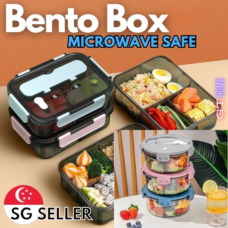Bento Lunch Box Microwavable Freeze Safe Leak Proof Design with Secure ...