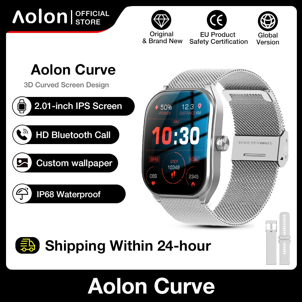 Lamshaw Edelstahl Armband Für Aolon Curve Smartwatch – Schnellverschluss, Silber/roségold, 14,5–20,8 Cm