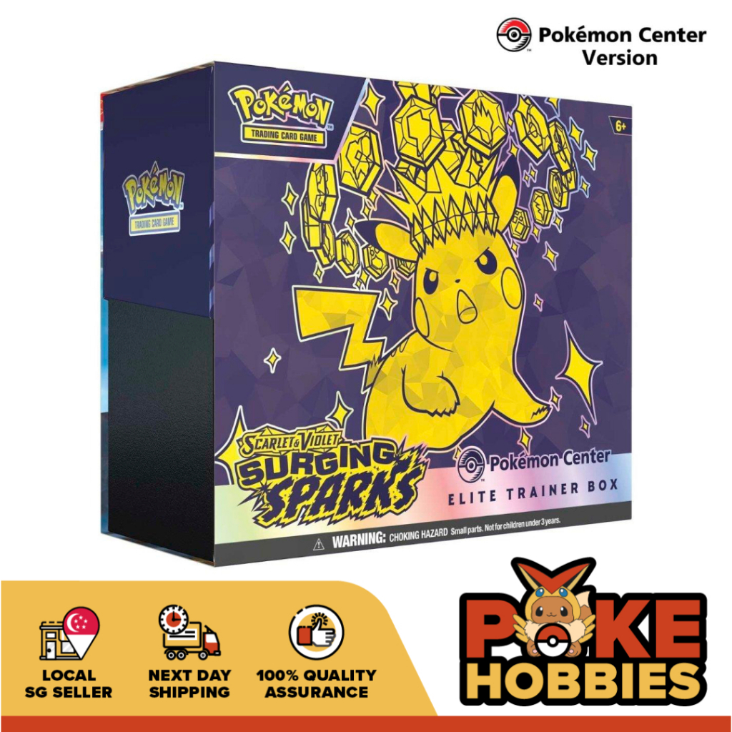 Pokmon TCG: Scarlet & Violet - Surging Sparks Pokmon Center Elite Trainer  Box Brand New Factory Sealed | Shopee Singapore