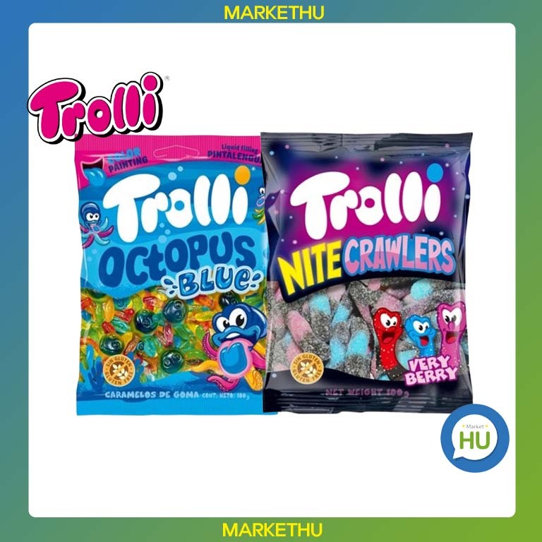 Trolli Jelly 100g 2 Types Octopus Blue, Nite Crawlers/Made in Spain ...
