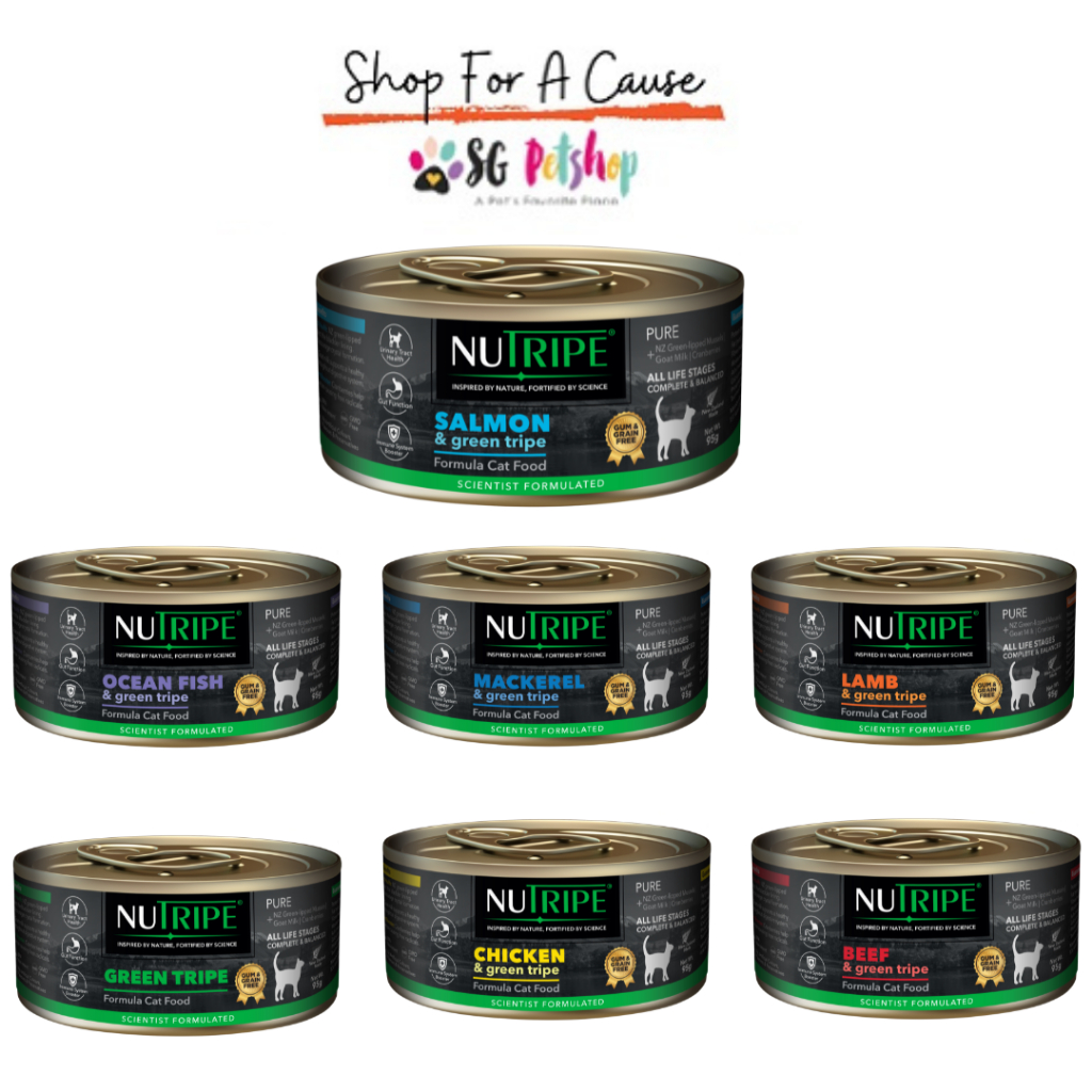 Nutripe CAT Pure with Green Tripe Gum Free Wet Food (95g x 24cans ...
