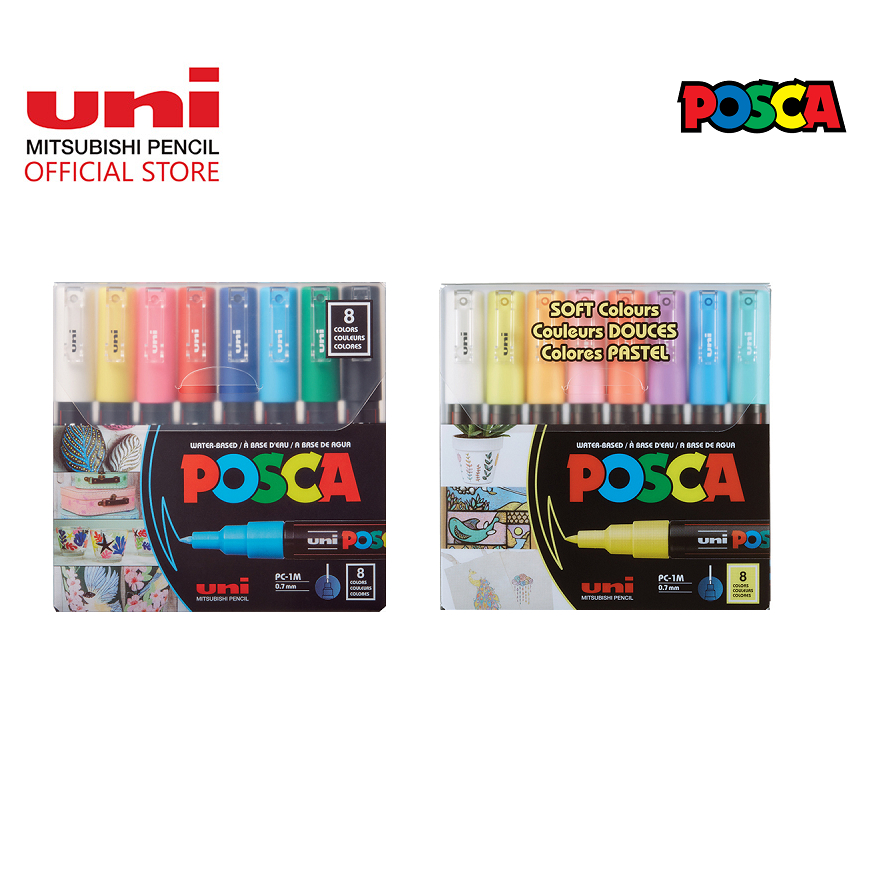 uni POSCA Water Based Marker PC-1M 8 colour set | Shopee Singapore