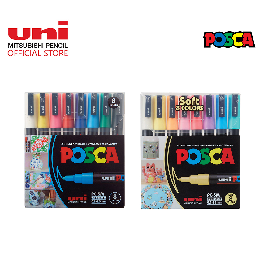 uni POSCA Water Based Marker PC-3M 8 colours set | Shopee Singapore
