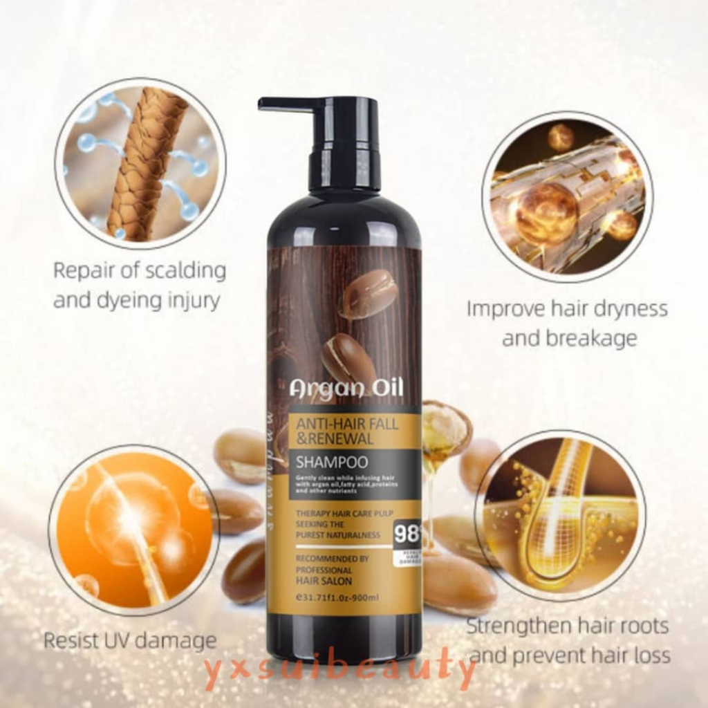 900ml Argan Oil Shampoo Full Range All Series Smooth Anti-Dandruff Anti ...