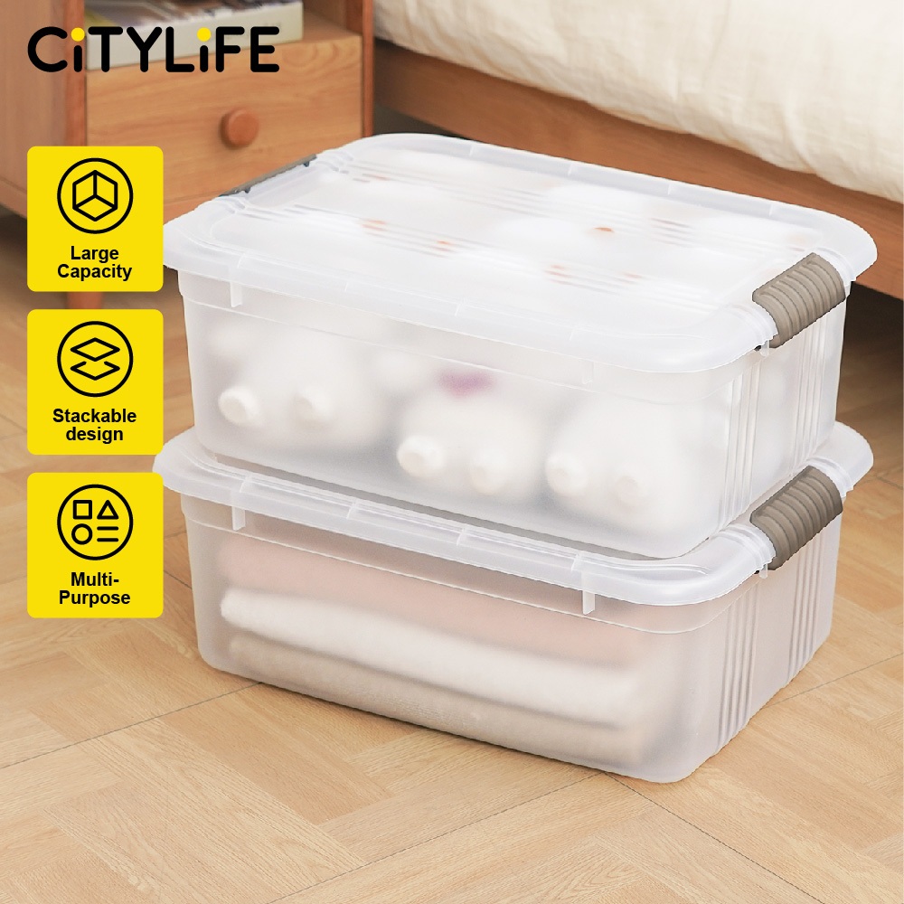 Citylife 29L Transparent Container Box Underbed Stackable Storage X ...