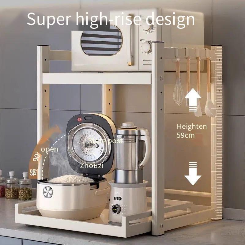 Pull-out microwave storage rack Kitchen rice cooker oven Air fryer ...