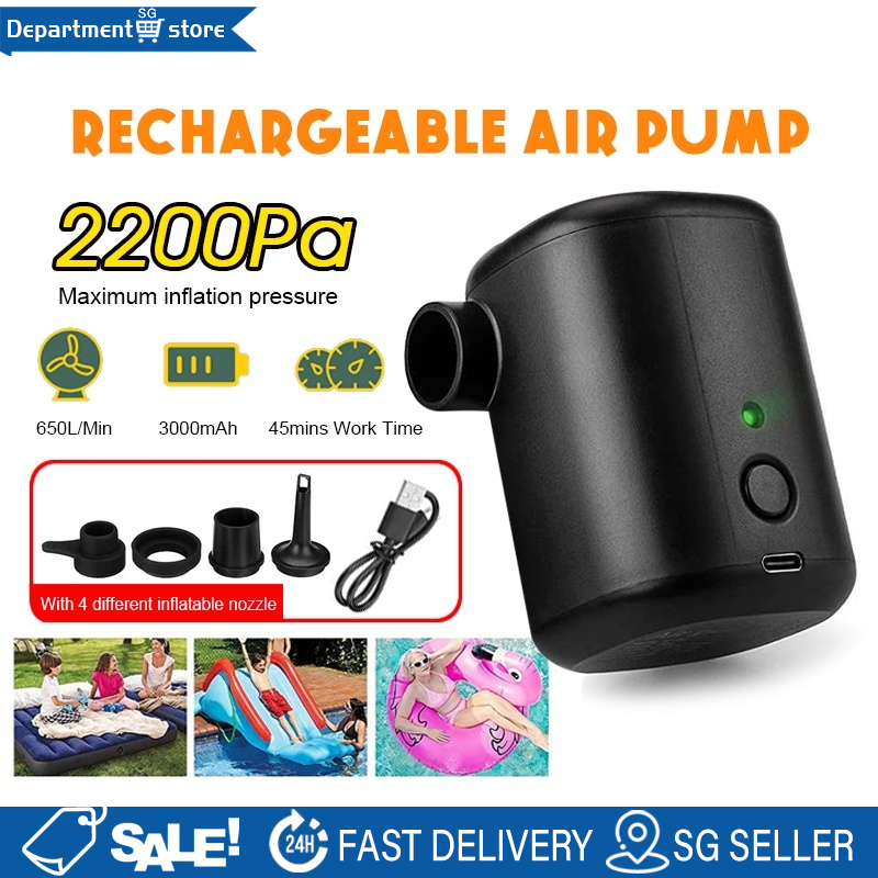Electric Air Pump Rechargeable Wireless Mattress Pump Portable Air Pump ...