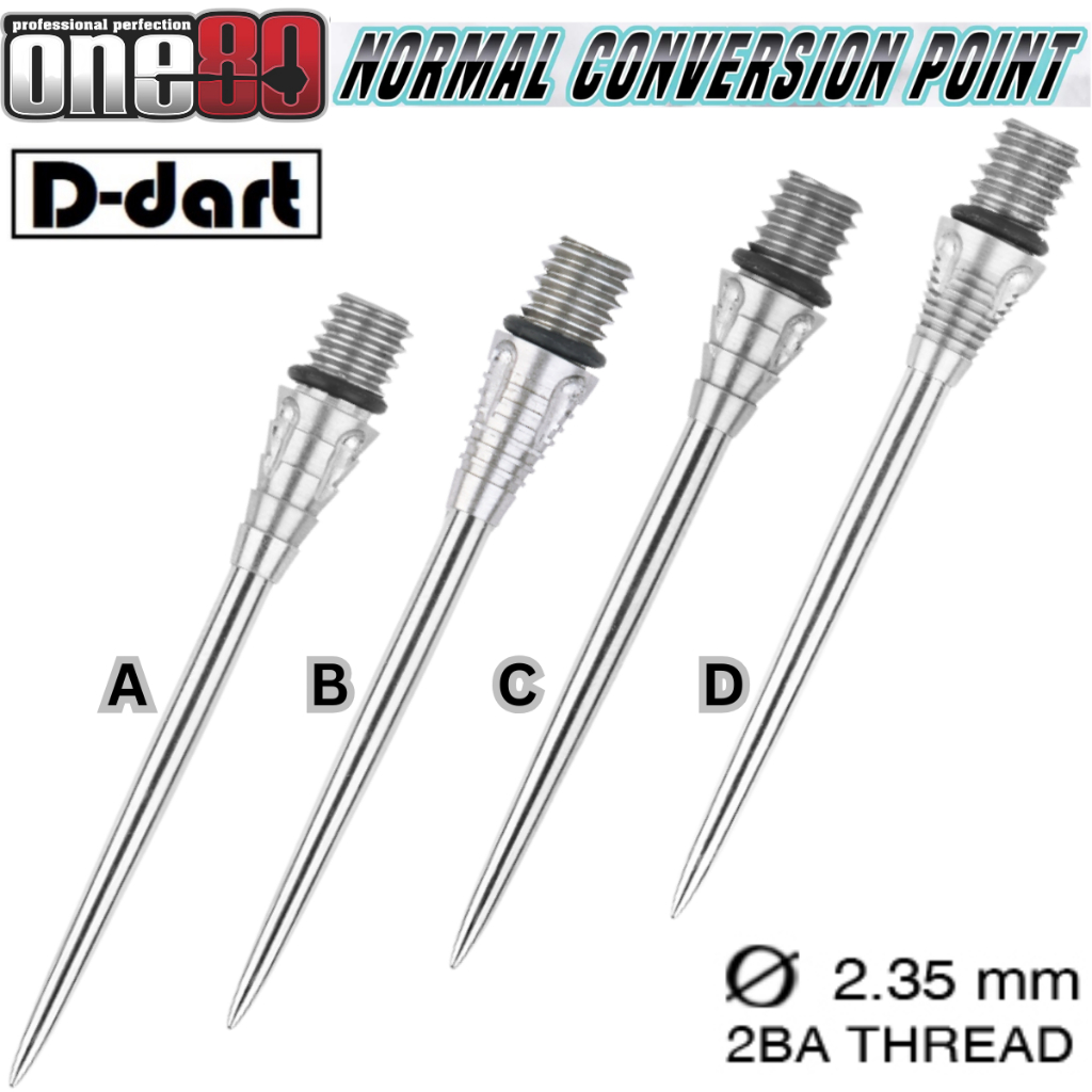 ONE80 CONVERSION POINT - (36mm) NORMAL CONVERSION DART POINTS SILVER ...