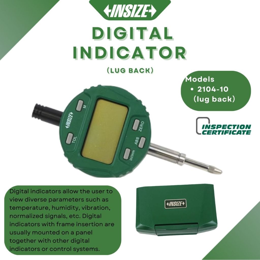 INSIZE DIGITAL INDICATOR (LUG BACK) INSIZE 2104-10 | Shopee Singapore