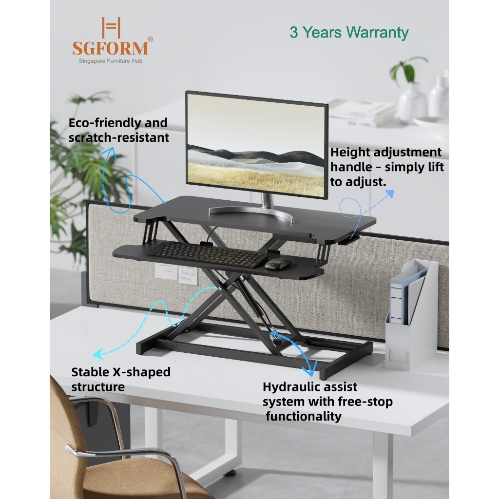 SGFORM Desktop Standing Desk Lifting Desk Riser Adjustable Monitor ...