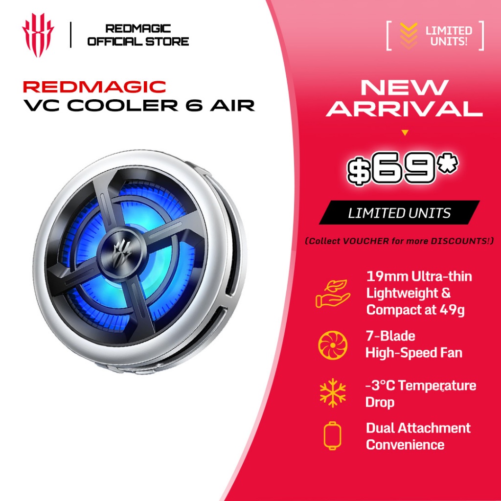 [Hot] REDMAGIC Cooler 6 Air | 49g Lightweight | 19mm Ultra Thin | Drops ...