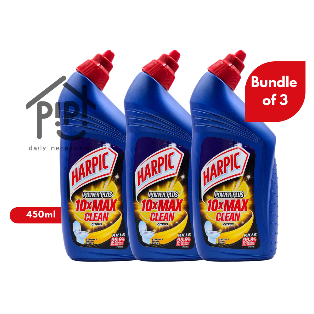 Harpic Power Plus 10x Max Clean Citrus 3 x 450ml | Shopee Singapore