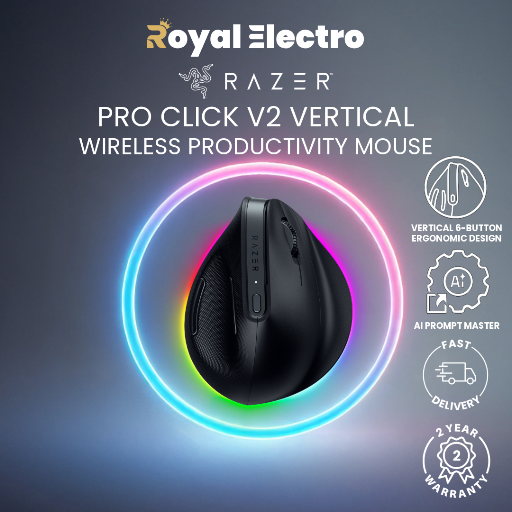 Razer Pro Click V2 Wireless Productivity Mouse Vertical Edition ...