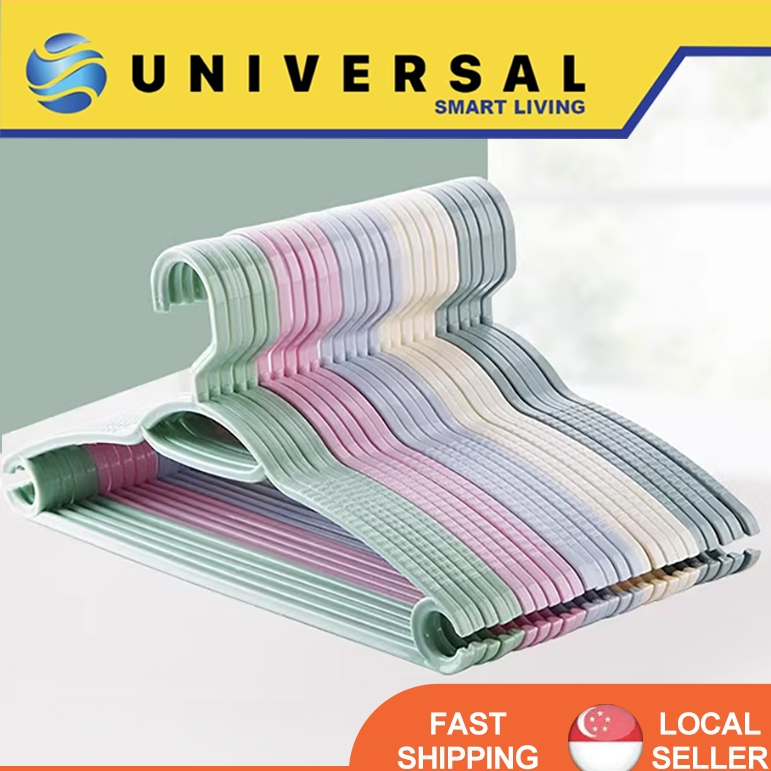 [SG SHOP SELLER] Thick Plastic Hanger Drying Rack Anti-Slip Hanger Non ...