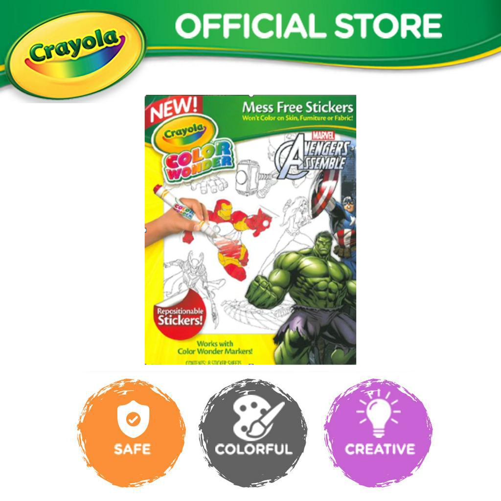 Crayola Color Wonder Stickers Avengers | Shopee Singapore
