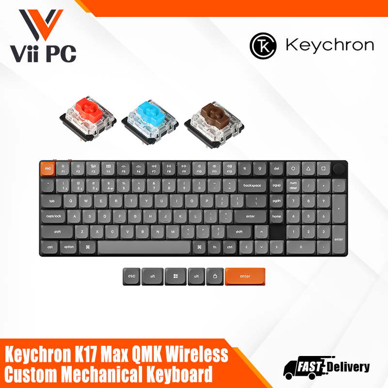 Keychron K17 Max QMK Wireless Custom Mechanical Keyboard - Switch (Red ...