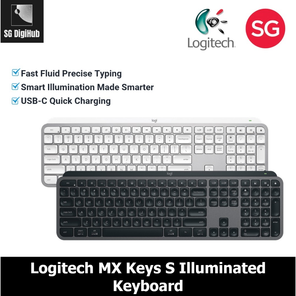 Logitech MX Keys S Illuminated Keyboard (1 Year Logitech Warranty ...