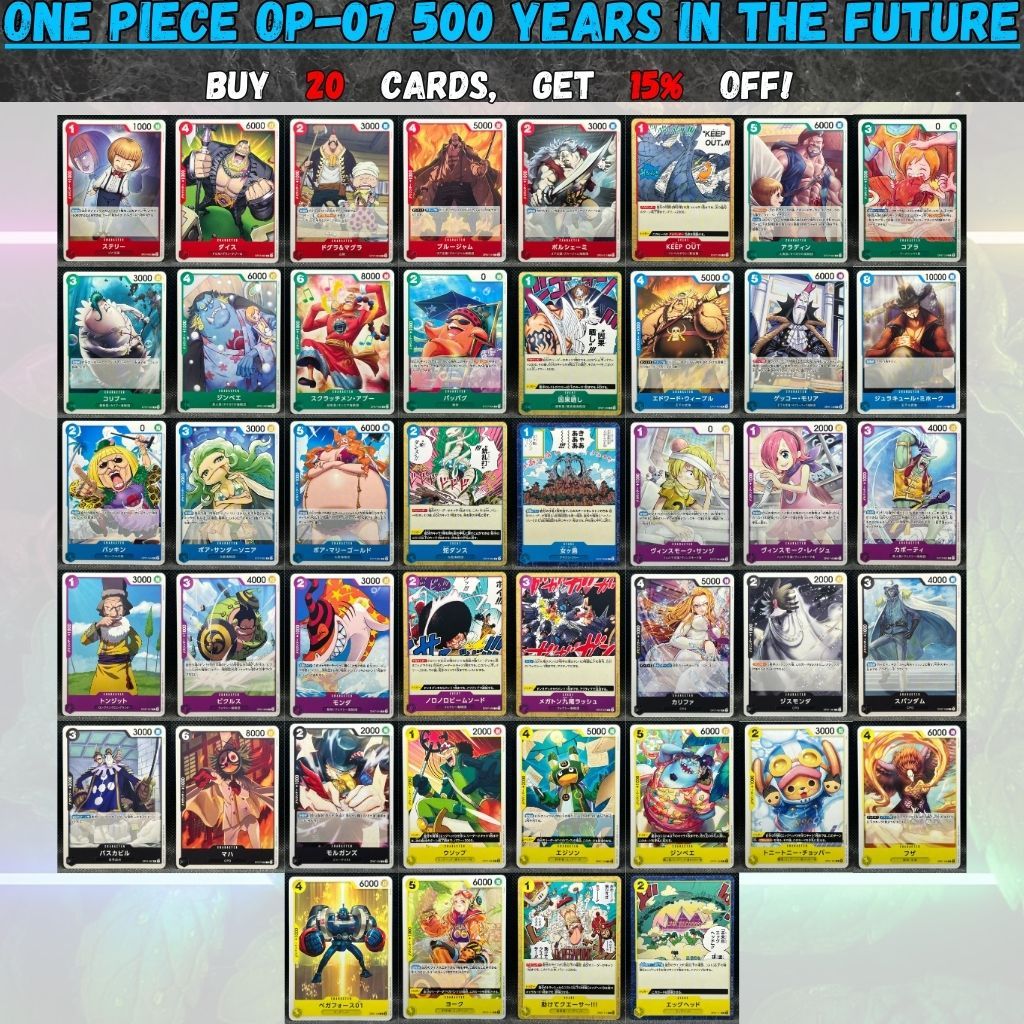 One Piece [OP-07]: 500 Years Into The Future - Common Cards | Shopee ...