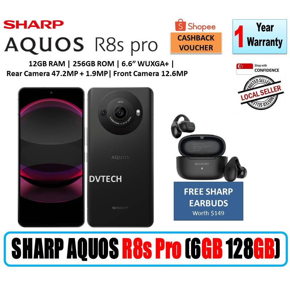 Sharp Aquos Mobile Phone R8s Pro SHR80P Local Set with 1 Year