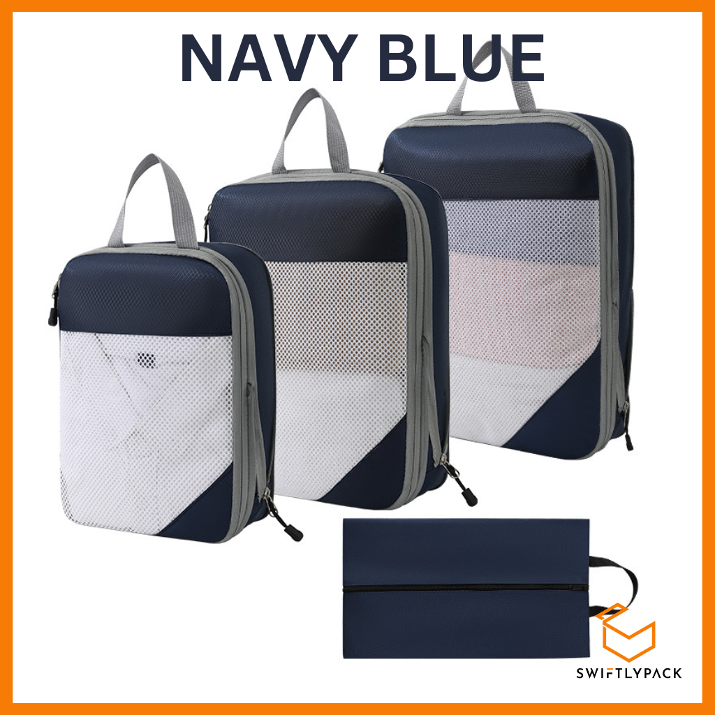 4Pcs Compression Travel Packing Cube Set/ 4pcs Luggage Organiser