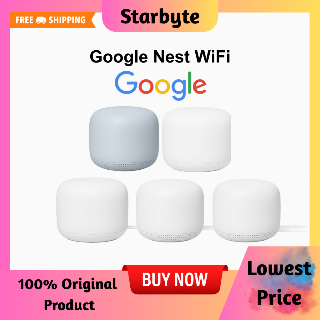 Google Nest WiFi Mesh Router Wireless Internet Wi-Fi Extender with ...