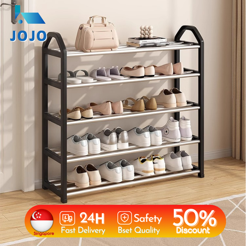 JOJO 3/4/5/ Tier Metal Shoe Rack plastic shoe rack Minimalist Design ...