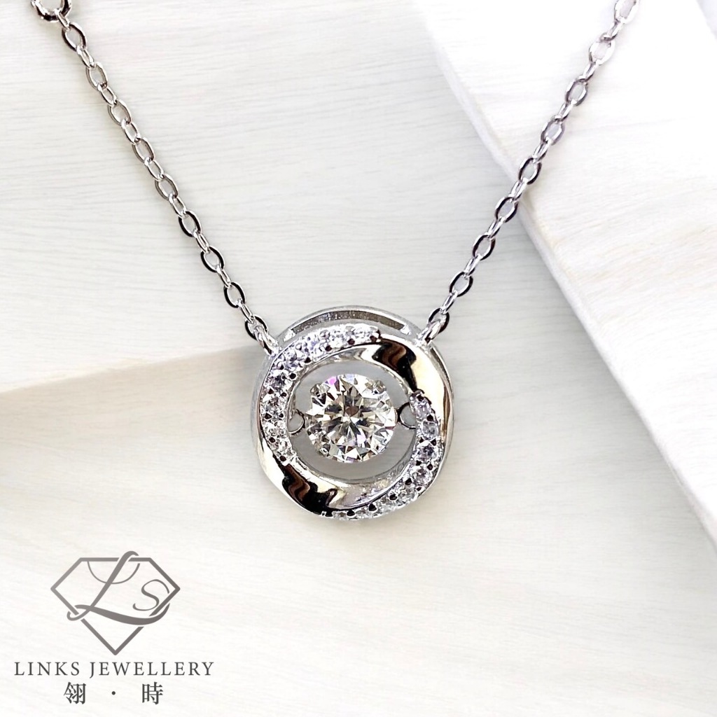 [Real Moissanite]Can Pass Diamond Test 18K Gold Dancing Diamond Round ...