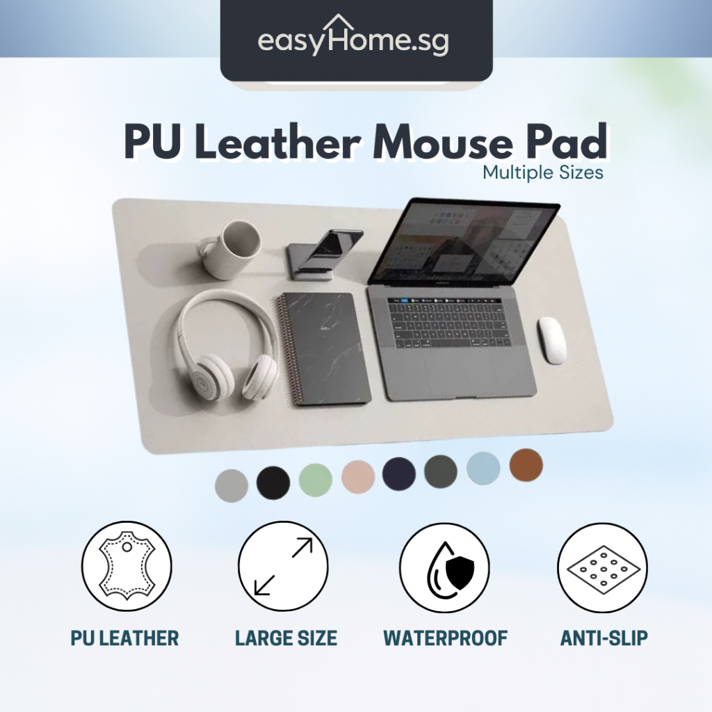 Easyhome.sg PU Leather Large Desk Pad / Waterproof Non-Slip Stylish ...