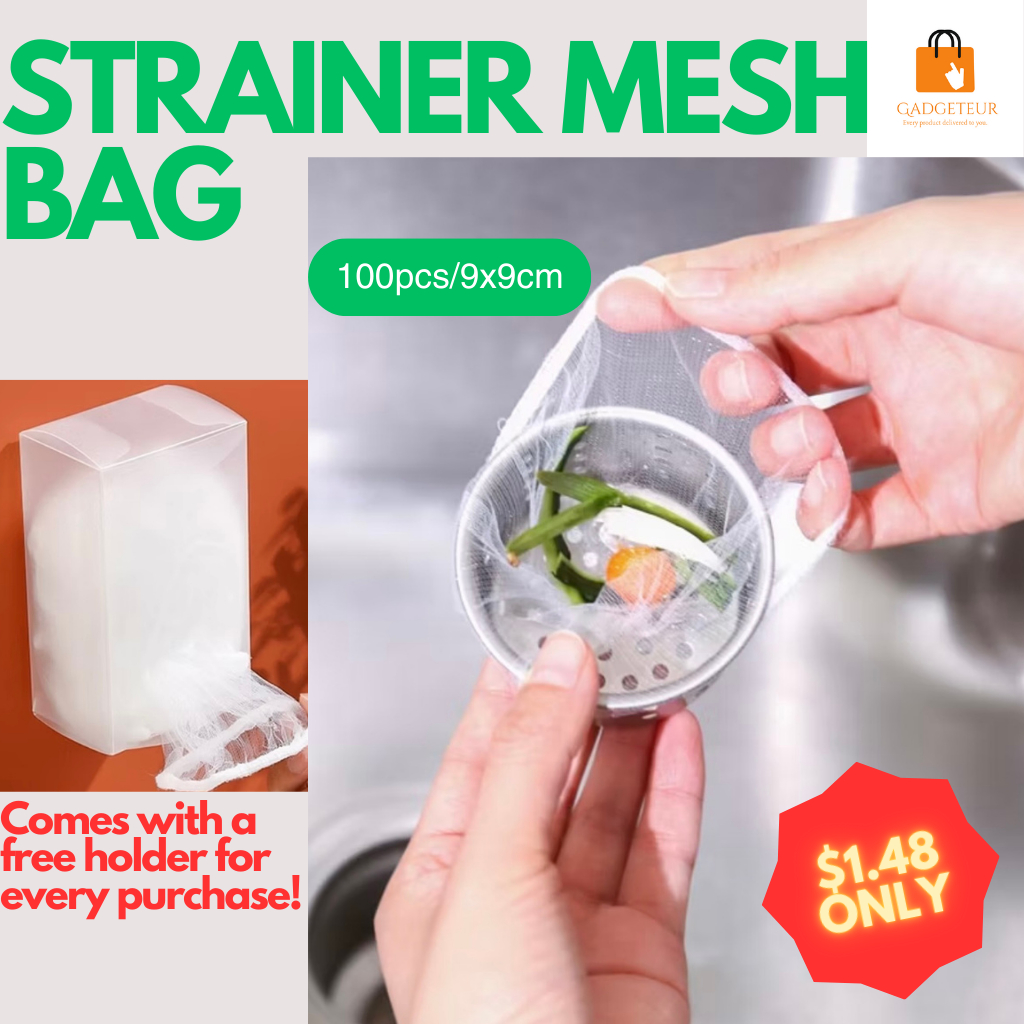 [Gadgeteur] 100pcs Kitchen Sink Net Filter Sink Basket Bag Drain ...