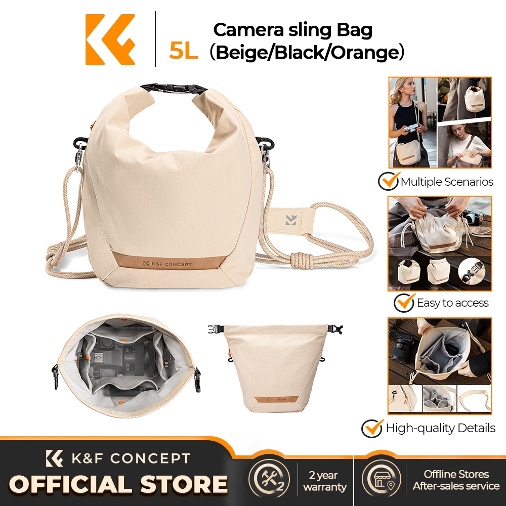 K&F CONCEPT Women Sling Bag Padded Shoulder Strap Cloud