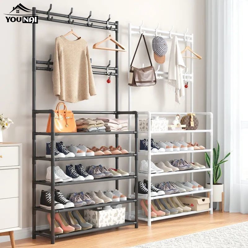 Multifunctional Shoe Hat Rack Simple Floor Coat Rack Multi-Layer Shoe ...