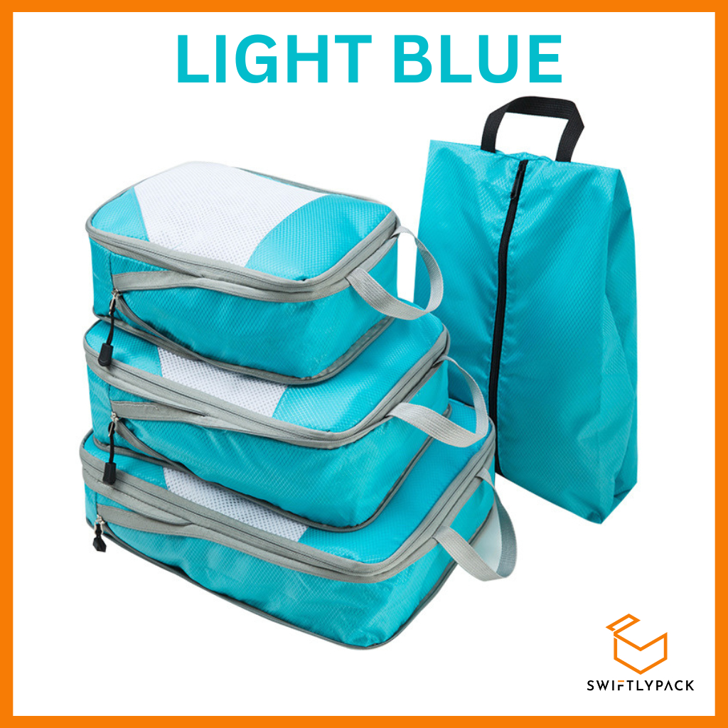 4Pcs Compression Travel Packing Cube Set/ 4pcs Luggage Organiser