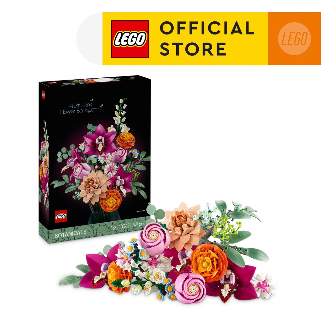 LEGO Botanicals 10342 Pretty Pink Flower Bouquet (749 Pieces) | Shopee ...