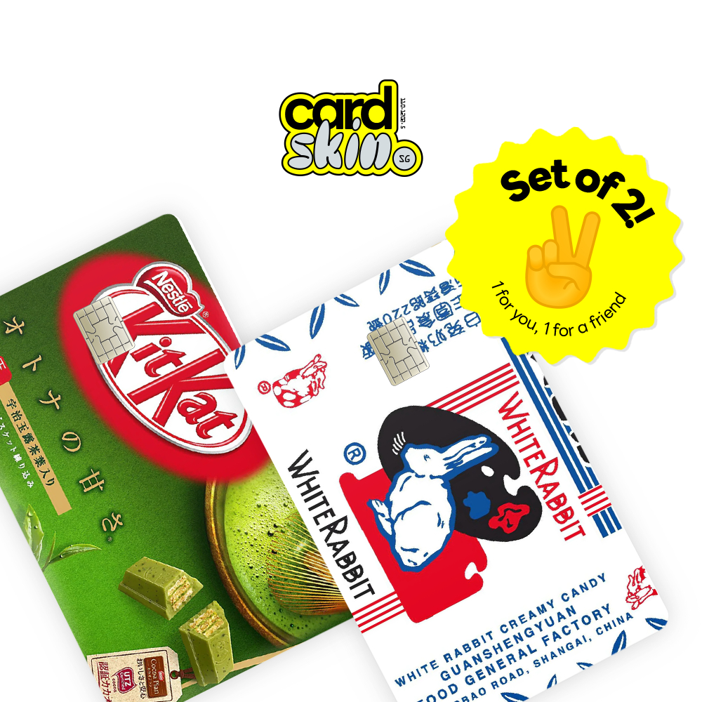 Matcha KitKat White Rabbit Sweet Credit Card Ezlink Sticker | Japanese ...