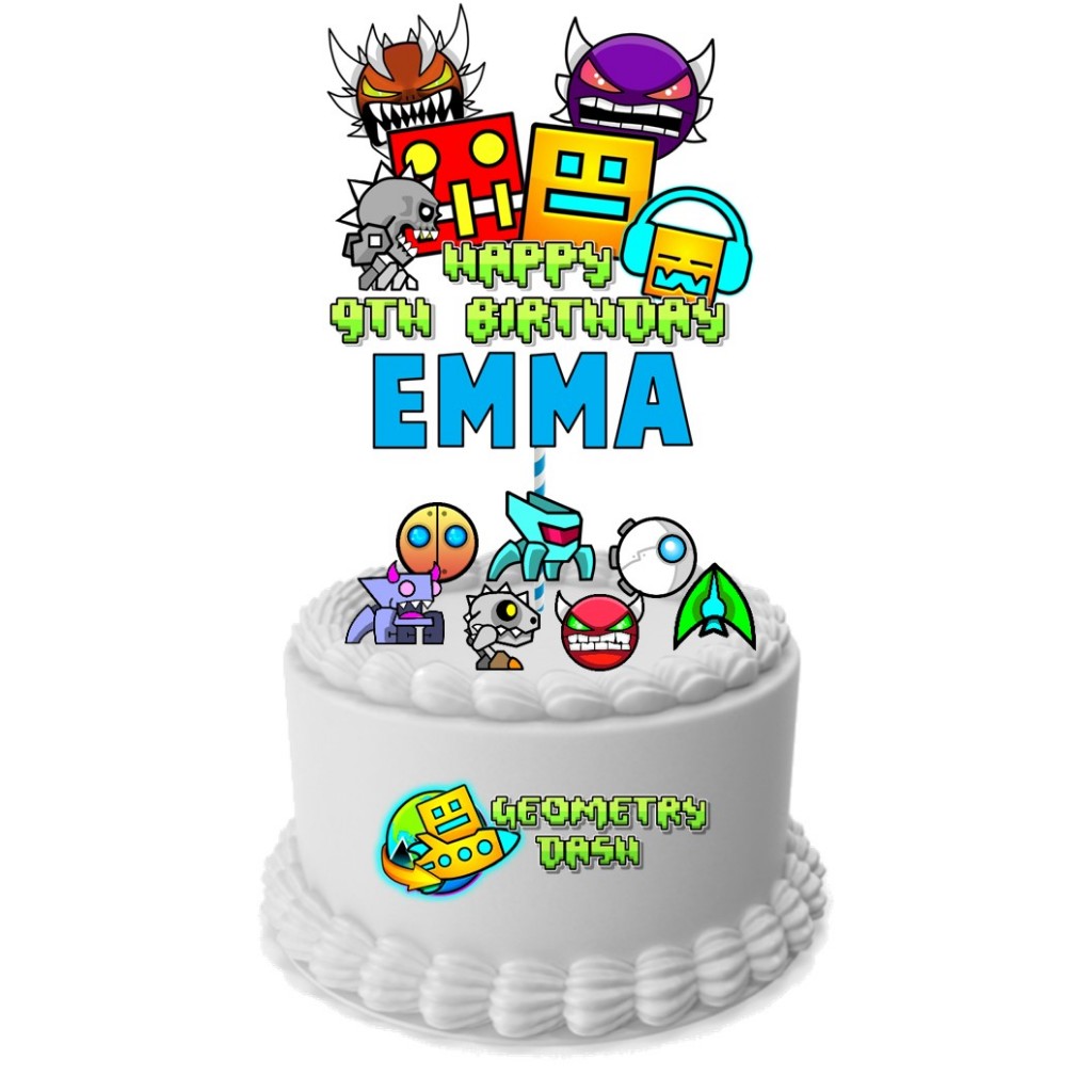 Custom Cake Topper - Geometry Dash | Shopee Singapore