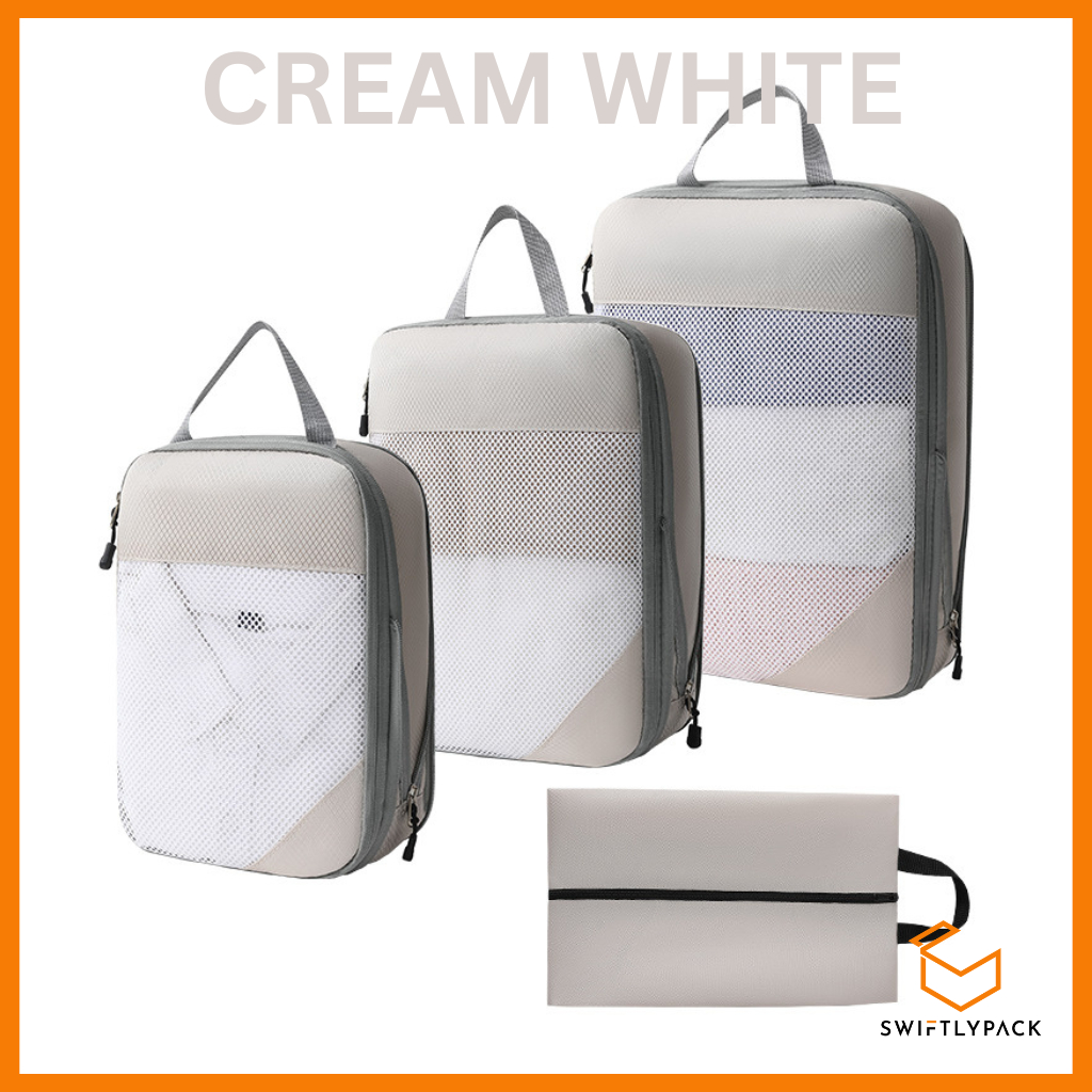 4Pcs Compression Travel Packing Cube Set/ 4pcs Luggage Organiser