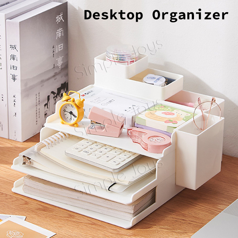 Stackable Desktop Organiser A4 Desk File Office Shelf for File Folder ...