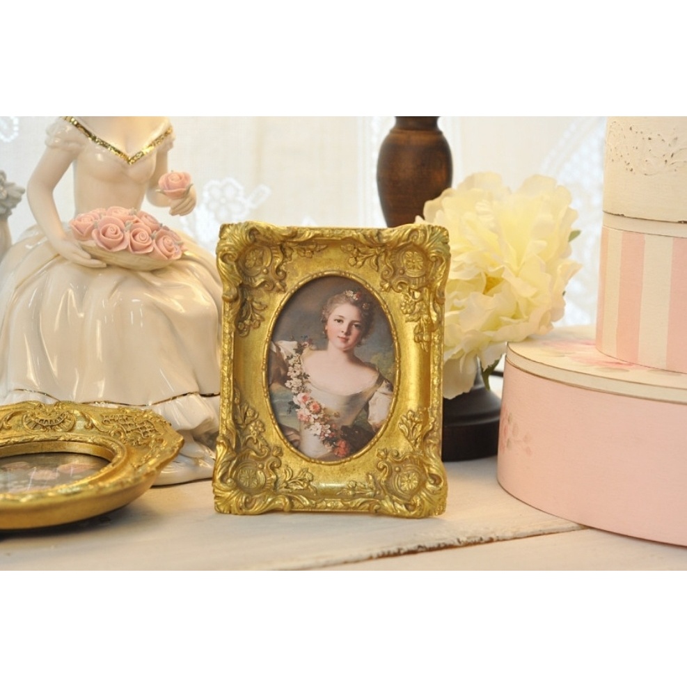 Vintage Baroque Mini Photo Frame with Lady Portrait – Antique Gold ...
