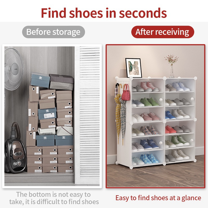 【Next-Day Delivery】 Shoe Cabinet Stackable Multifunctional Shoe Storage ...