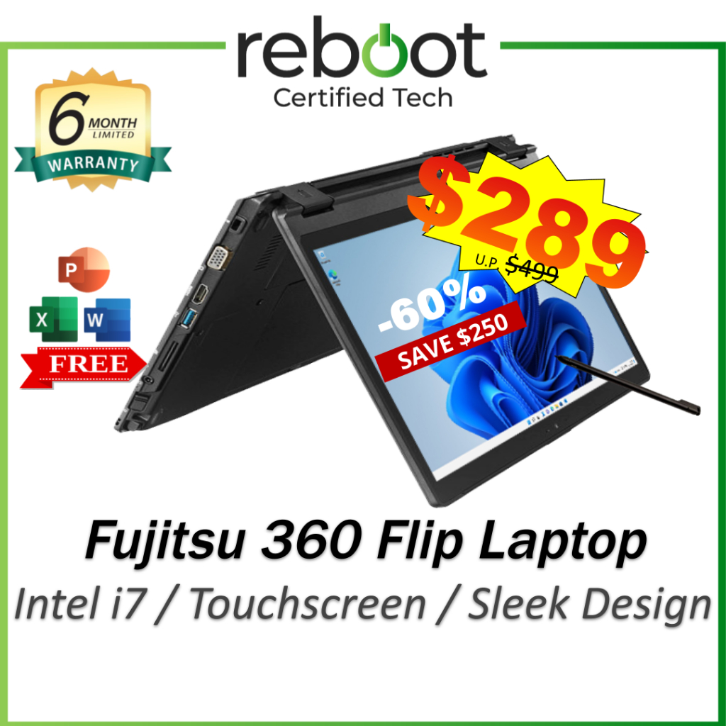 Fujitsu 360 Flip + Touch Screen Intel i7 Laptop | 512GB SSD Fujitsu 360 Flip + Touch Screen Intel i7 Laptop | 512GB SSD