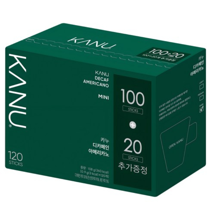 Kanu Mini Decaffeinated Americano Whole Bean Coffee Mix 0.9g x 120ea ...