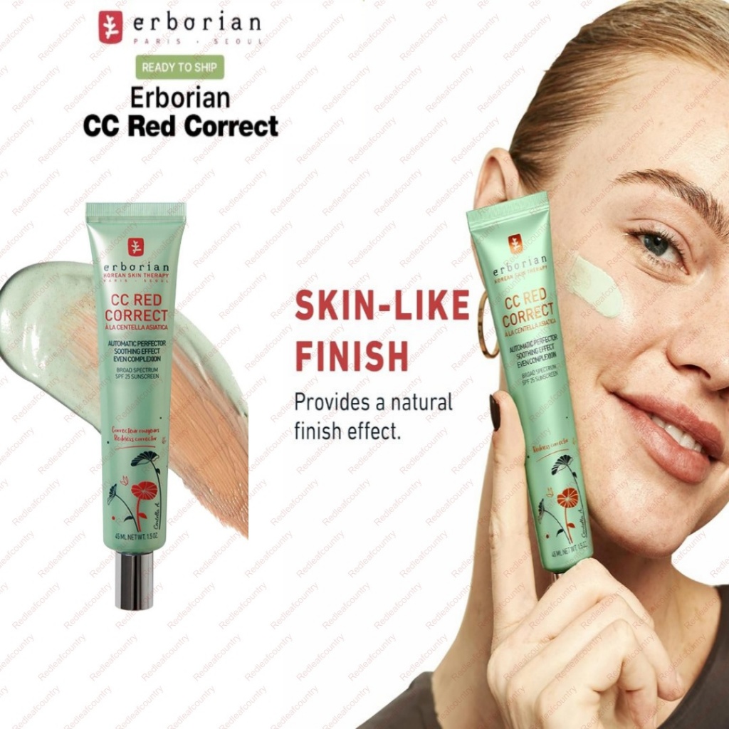 ERBORIAN CC Red Correct Cream 15ml Color-Correcting Green-Tinted Cream ...